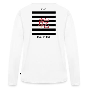 I Ching – Le créatif - T-shirt manches longues Premium bio Femme - blanc - Dos - Julia (174cm)
