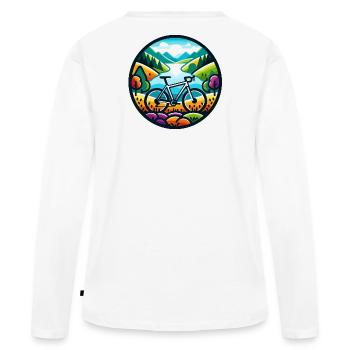 Aventure colorée sur gravier - T-shirt manches longues Premium bio Femme - blanc - Dos - Julia (174cm)