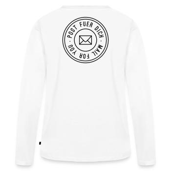UNE Post pour vous - T-shirt manches longues Premium bio Femme - blanc - Dos - Julia (174cm)