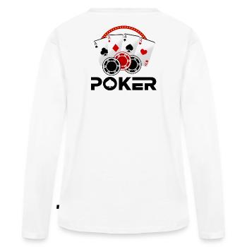 poker, jouer au poker, joueur de poker - T-shirt manches longues Premium bio Femme - blanc - Dos - Julia (174cm)