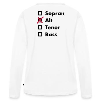 Alt - Frauen Premium Bio Langarmshirt - Weiß - Hinten - Julia (174cm)