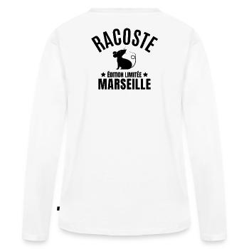 Marseille, Marseille Humor, Marseillais - Frauen Premium Bio Langarmshirt - Weiß - Hinten - Julia (174cm)