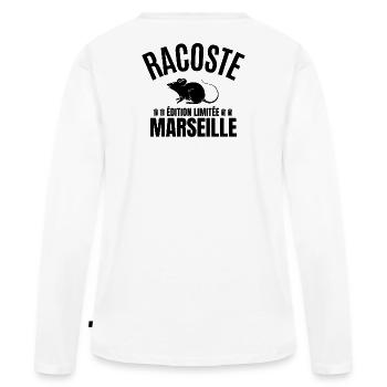 Marseille, ich bin Marseillais, Marseille Humor - Frauen Premium Bio Langarmshirt - Weiß - Hinten - Julia (174cm)