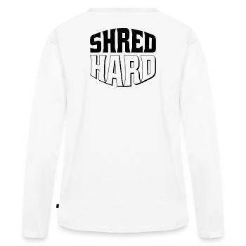 Shred Hard Snowboard Style - T-shirt manches longues Premium bio Femme - blanc - Dos - Julia (174cm)
