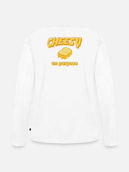Cheesy on Purpose – Grilled Cheese - Frauen Premium Bio Langarmshirt - Weiß