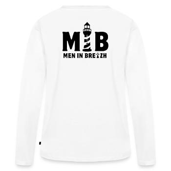 bretagne, breton, celte - T-shirt manches longues Premium bio Femme - blanc - Dos - Julia (174cm)