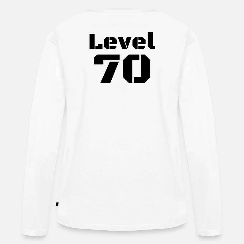 Level 70 - Frauen Premium Bio Langarmshirt - Weiß