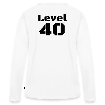 Niveau 40 - T-shirt manches longues Premium bio Femme - blanc - Dos - Julia (174cm)