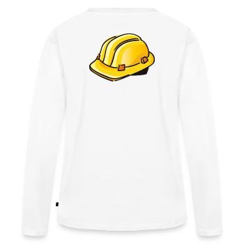 Casque de chantier jaune | Casque de sécurité - T-shirt manches longues Premium bio Femme - blanc - Dos - Julia (174cm)