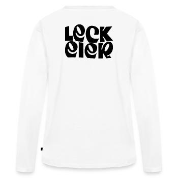 Lécher les œufs - T-shirt manches longues Premium bio Femme - blanc - Dos - Julia (174cm)