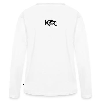 Geometrisches KZ-Monogramm - Frauen Premium Bio Langarmshirt - Weiß - Hinten - Julia (174cm)