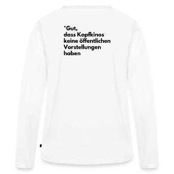 Cinémas mentaux - T-shirt manches longues Premium bio Femme - blanc - Dos - Julia (174cm)