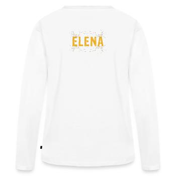 ELENA lettering decorated - Women's Premium Organic Long Sleeve Shirt - white - Back - Julia (174cm)
