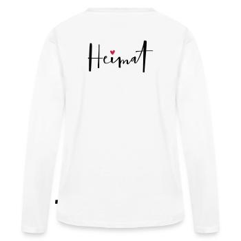 Home I Home At Home Heart Gift - Women's Premium Organic Long Sleeve Shirt - white - Back - Julia (174cm)