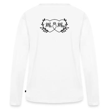 Mr Mrs - Women's Premium Organic Long Sleeve Shirt - white - Back - Julia (174cm)