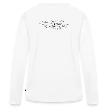 Chat Chat - T-shirt manches longues Premium bio Femme - blanc - Dos - Julia (174cm)