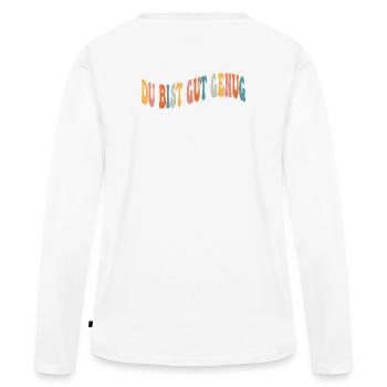 Rétro années 70 groovy You’re Good Enough Hippie Boho - T-shirt manches longues Premium bio Femme - blanc - Dos - Julia (174cm)