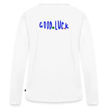 Bonne chance - T-shirt manches longues Premium bio Femme - blanc - Dos - Julia (174cm)