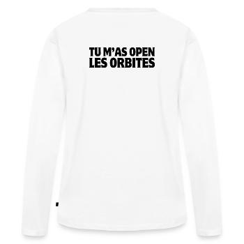 ouvrir les yeux, dire la vérité - T-shirt manches longues Premium bio Femme - blanc - Dos - Julia (174cm)
