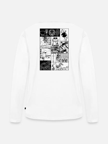 Japanisches Pop-Art-Design schwarz - Frauen Premium Bio Langarmshirt - Weiß