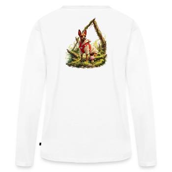 Pinscher Forest Explorer Hund - Frauen Premium Bio Langarmshirt - Weiß - Hinten - Julia (174cm)