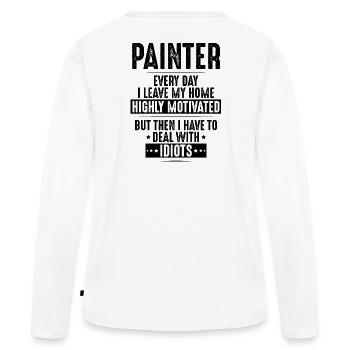 Painter and Painter Painter Painter Master - Women's Premium Organic Long Sleeve Shirt - white - Back - Julia (174cm)