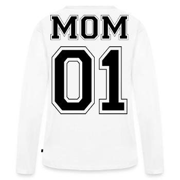 MOM 01 - Black Edition - Women's Premium Organic Long Sleeve Shirt - white - Back - Julia (174cm)