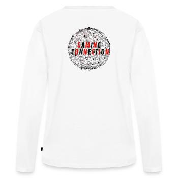 Connexion de jeu / Monde connecté - T-shirt manches longues Premium bio Femme - blanc - Dos - Julia (174cm)