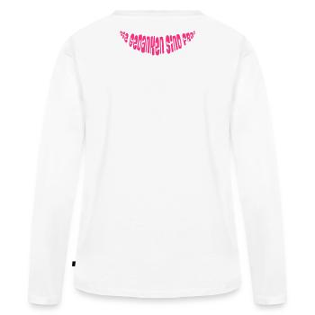 Gedanken sind frei - Frauen Premium Bio Langarmshirt - Weiß - Hinten - Julia (174cm)