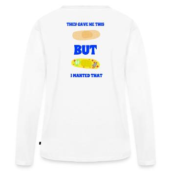 Klassisches Dressing oder Space Dressing - Frauen Premium Bio Langarmshirt - Weiß - Hinten - Julia (174cm)