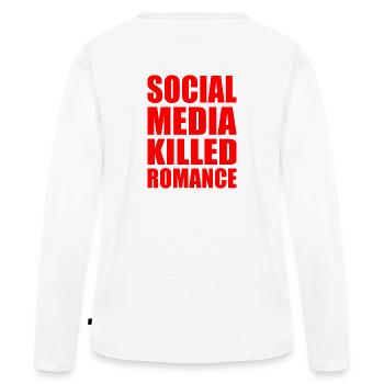 social media killed romance - T-shirt manches longues Premium bio Femme - blanc - Dos - Julia (174cm)