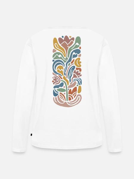Abstract Blossom - Frauen Premium Bio Langarmshirt - Weiß