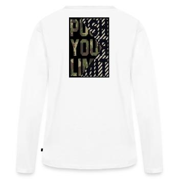 repoussez vos limites - T-shirt manches longues Premium bio Femme - blanc - Dos - Julia (174cm)
