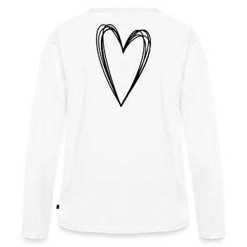 Herz Scribble Doodle gekritzel Symbol Liebe - Frauen Premium Bio Langarmshirt - Weiß - Hinten - Julia (174cm)