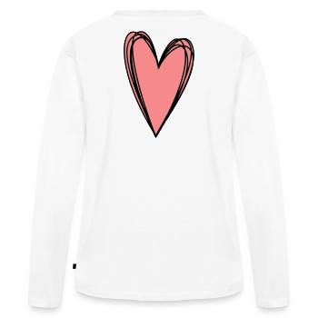 Herz rosa Scribble Doodle Geschenk Liebe - Frauen Premium Bio Langarmshirt - Weiß - Hinten - Julia (174cm)