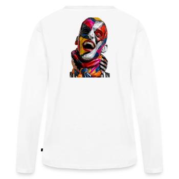 Rico Rainbow - T-shirt manches longues Premium bio Femme - blanc - Dos - Julia (174cm)