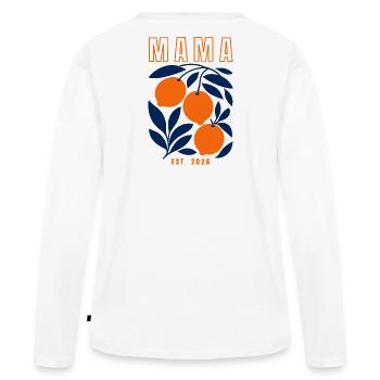 Maman 2026 - T-shirt manches longues Premium bio Femme - blanc - Dos - Julia (174cm)