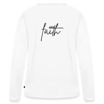 Marcher par la foi - T-shirt manches longues Premium bio Femme - blanc - Dos - Julia (174cm)