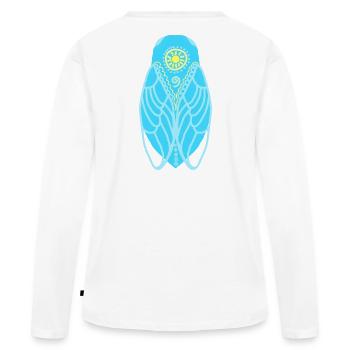 Cigale soleil méditerranée - T-shirt manches longues Premium bio Femme - blanc - Dos - Julia (174cm)