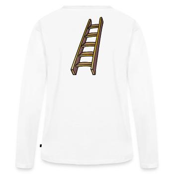 Holzleiter, échelle en bois - T-shirt manches longues Premium bio Femme - blanc - Dos - Julia (174cm)