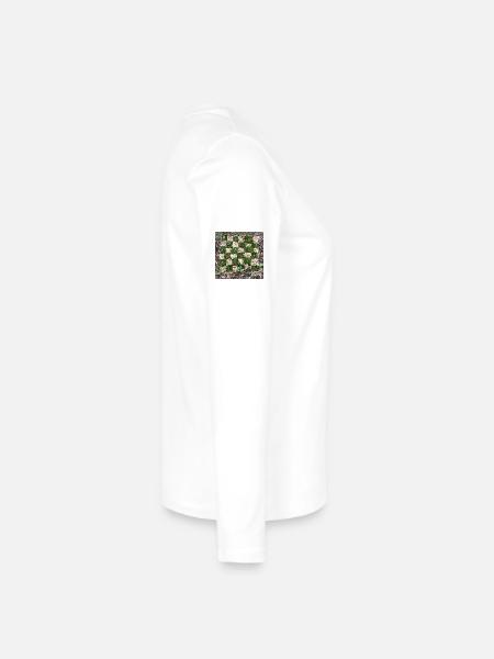 Conception de motifs de plantes forestières - T-shirt manches longues Premium bio Femme - blanc - Droite