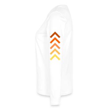 Montée en puissance - T-shirt manches longues Premium bio Femme - blanc - Gauche - Julia (174cm)
