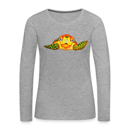 Angry Turtle Fluo - T-shirt manches longues Premium Femme