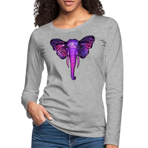 Space Elefant, Schmetterling Ohren, Afrika, Kosmos - Frauen Premium Langarmshirt