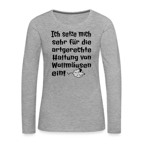 Wollmaus Staub Putzen Haushalt Wohnung Spruch - Frauen Premium Langarmshirt