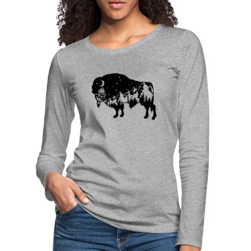 Die wilde Natur im Bison - Frauen Premium Langarmshirt