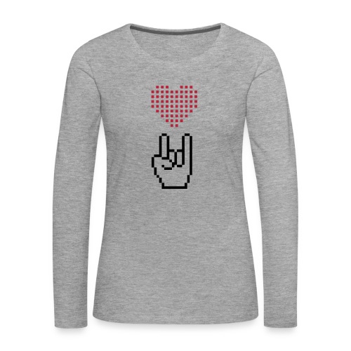 Pixel Love Rock - Frauen Premium Langarmshirt