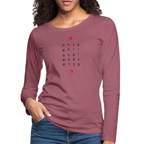 Hebrew alphabet (alephbet) - Camiseta de manga larga premium mujer