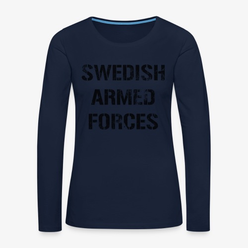 SWEDISH ARMED FORCES Rugged + SWE Flag - Långärmad premium-T-shirt dam