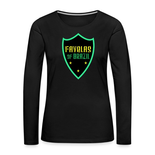 Faveli Brazylii BLACK GREEN DESIGN - Koszulka damska Premium z długim rękawem